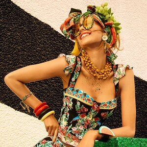 Camilla Toucan play bustier top with frill Size Small b48E